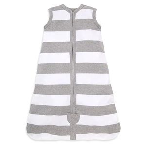 Rugby Stripe Organic Beekeeper™ Wearable Baby Blanket - Heather Grey